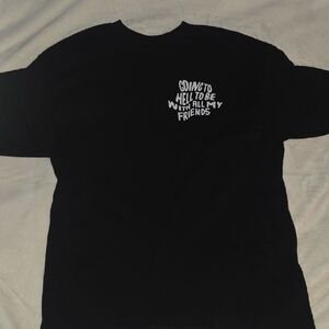 Men's Black Graphic Tee with Bold Text